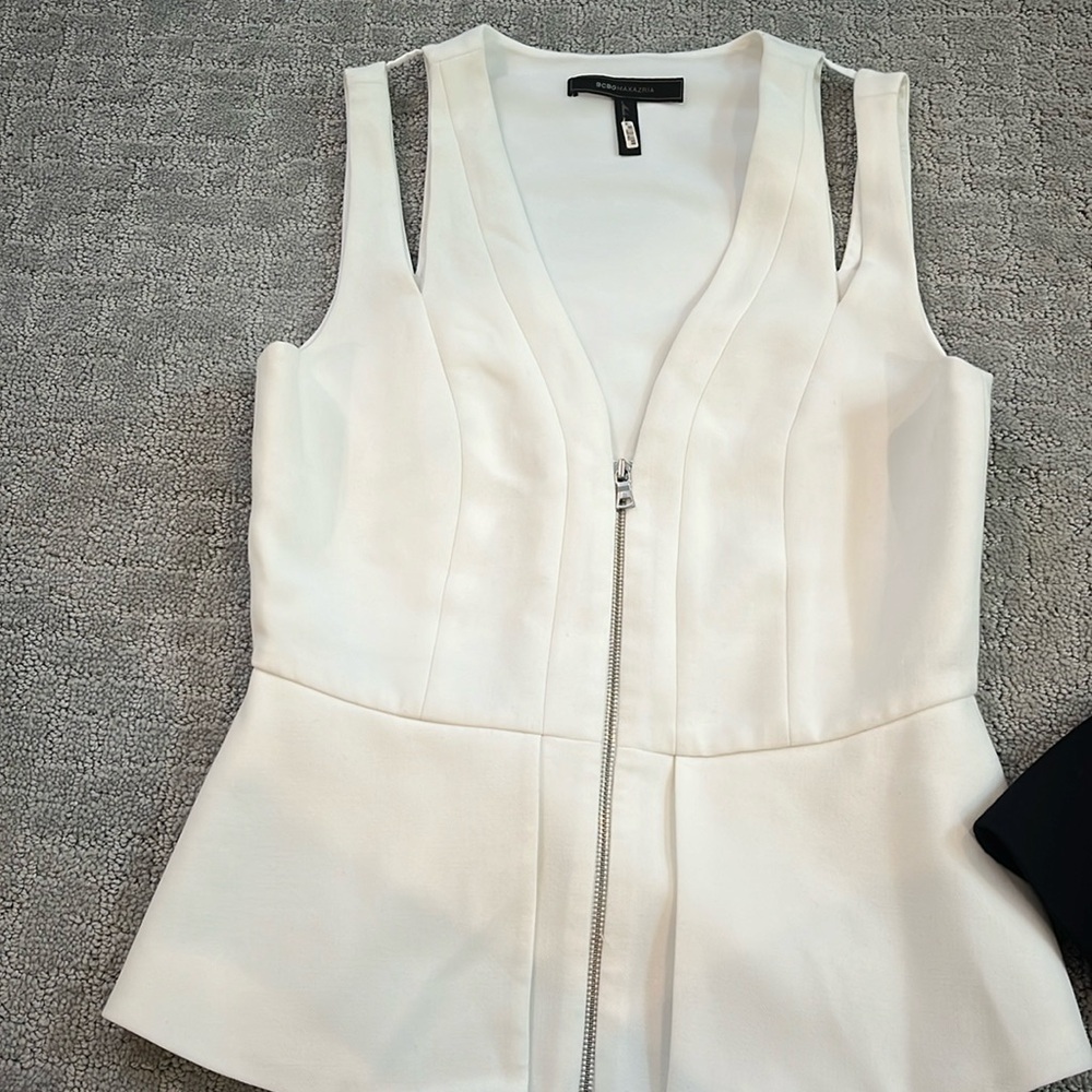 Bcbg white vest top